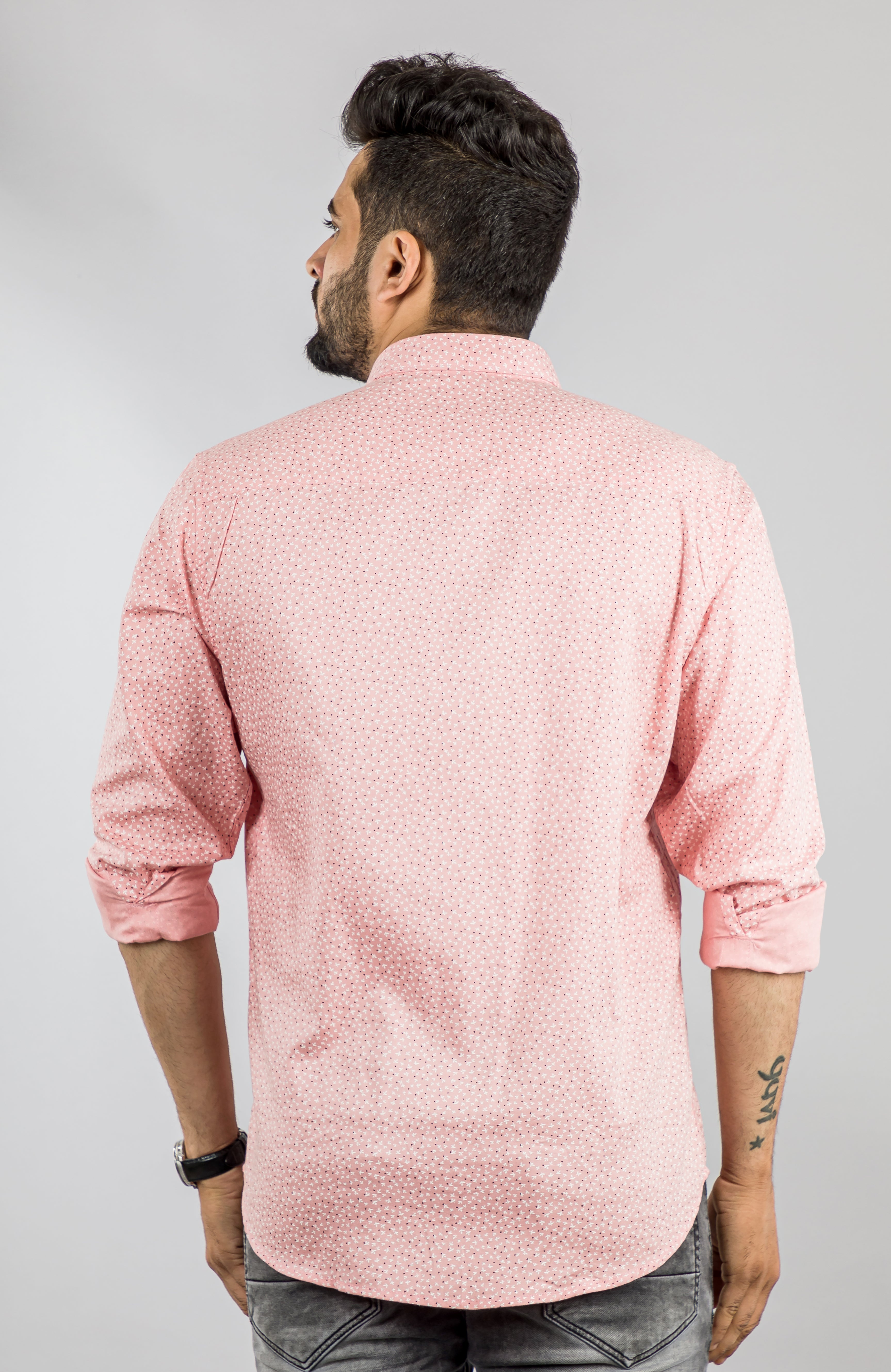 Men's Taffy Pink Printed Shirt