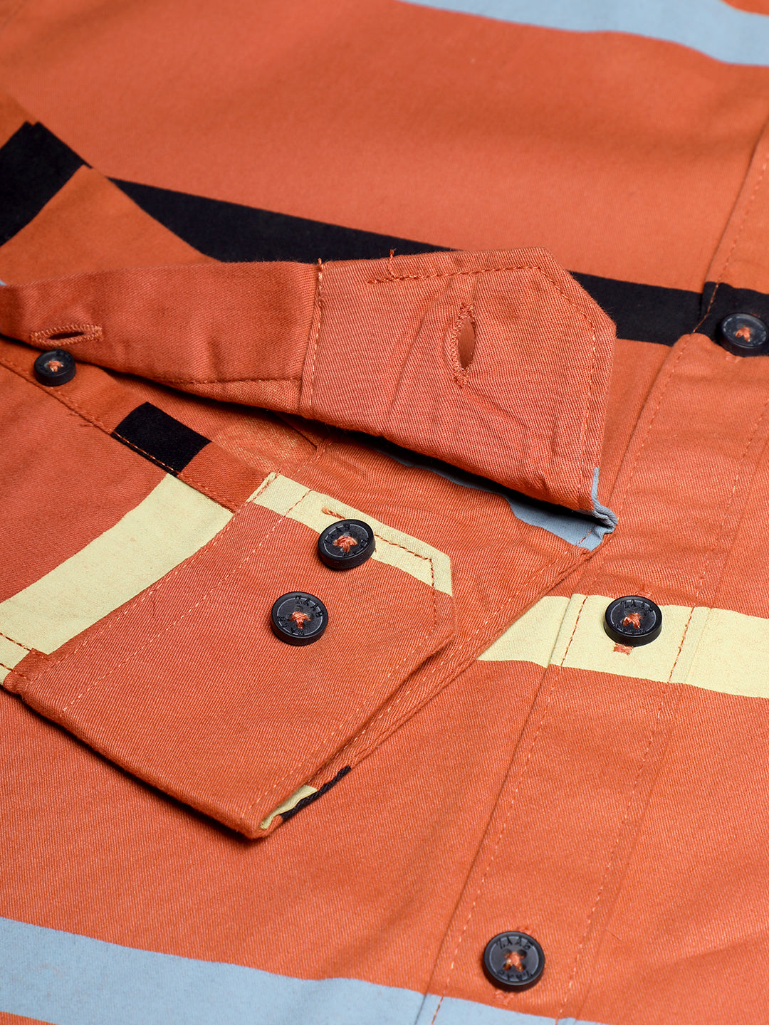 Marmalede Orange Horizontal Stripes Shirts
