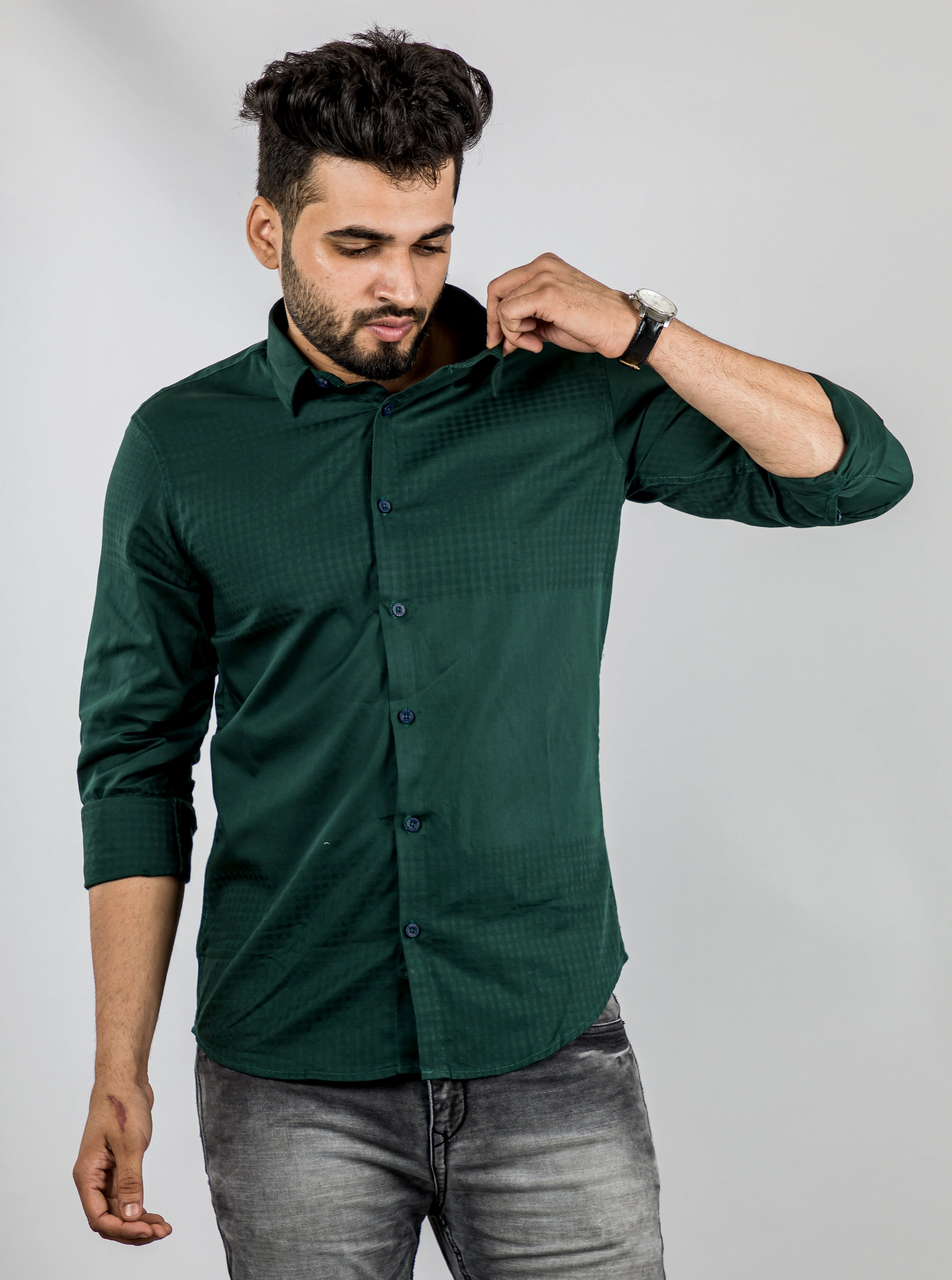 Men's Solid Sacramento Green Shirt
