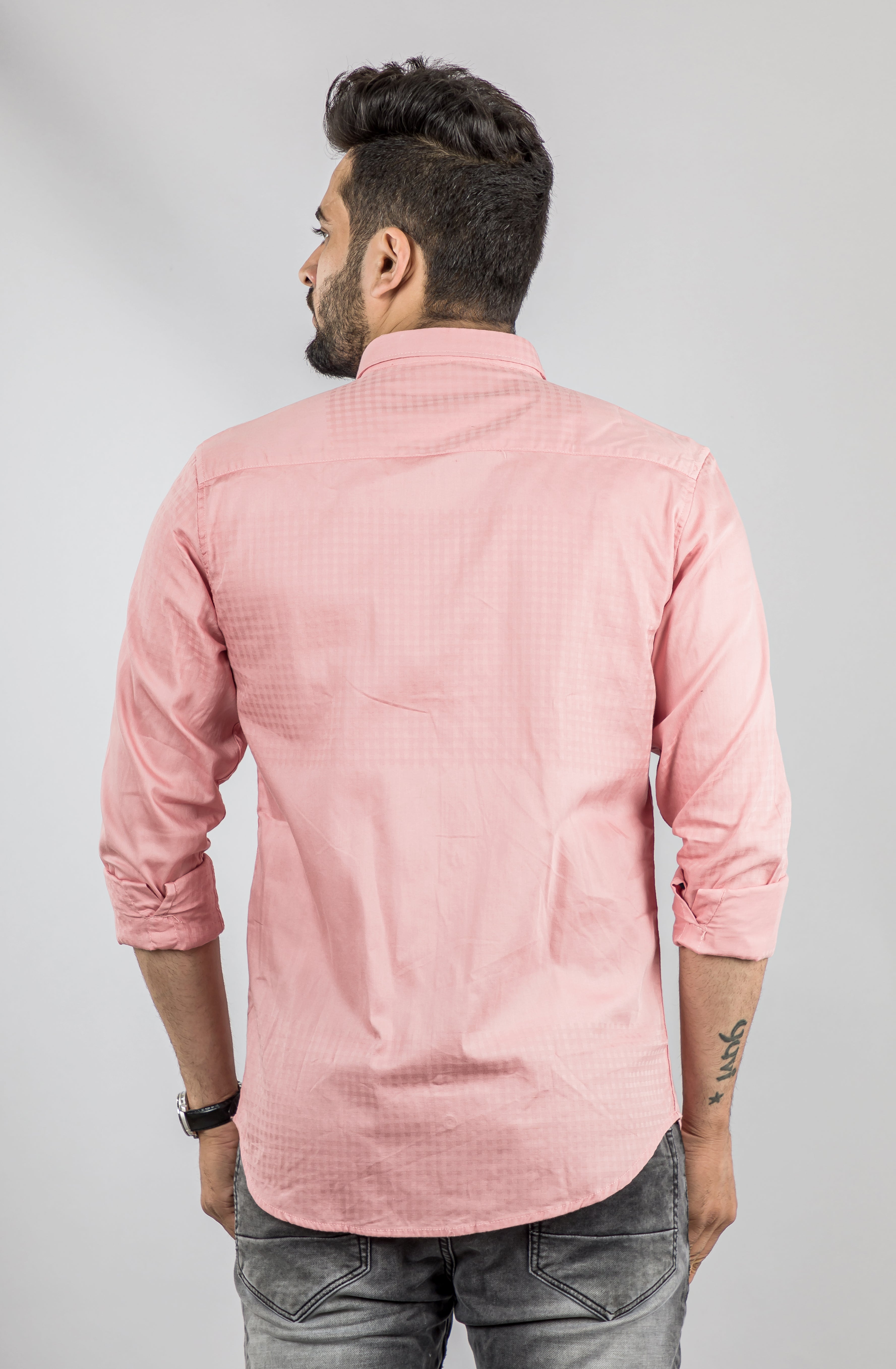 Men's Solid Bubble Gum Pink Shirt