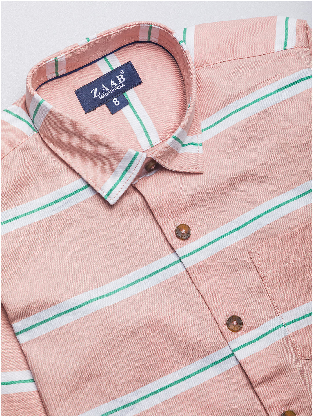 Kid's T-Shirt With Attached Pastel Pink Stripes Shirt