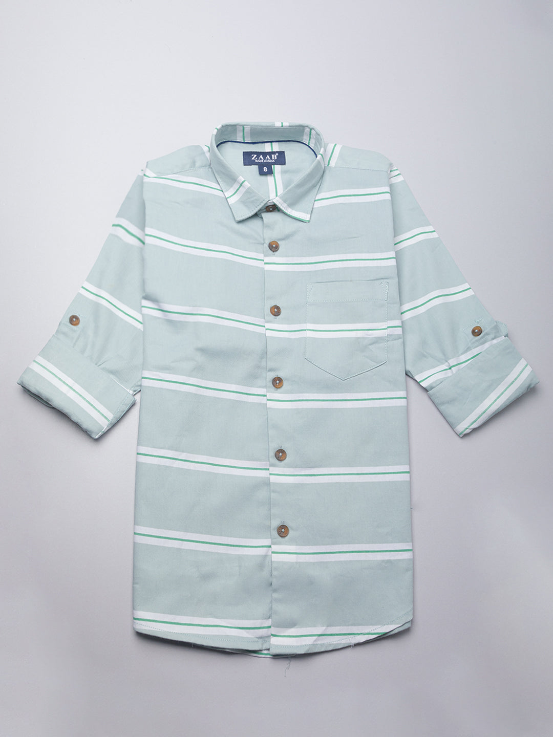Kid's T-shirt With Atatched Sky Blue Stripes Shirt