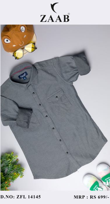 Kid's Dove Gray Denim Shirt