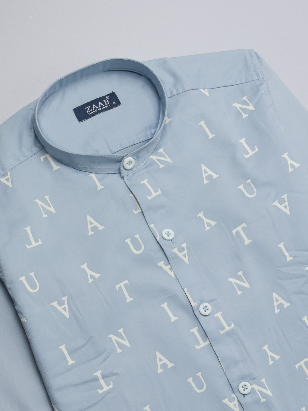 Kid's China Blue Alphabet Printed Shirt