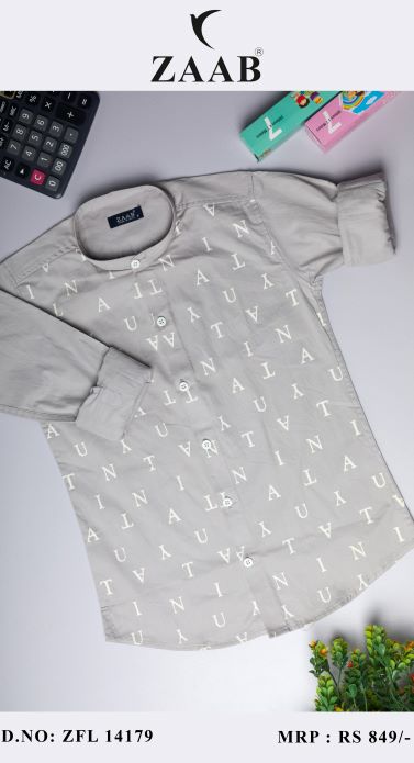 Kid's Mouse Gray Alphabet Printed Shirt
