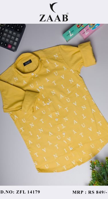 Kid's Munsell Yellow Alphabet Printed Shirt
