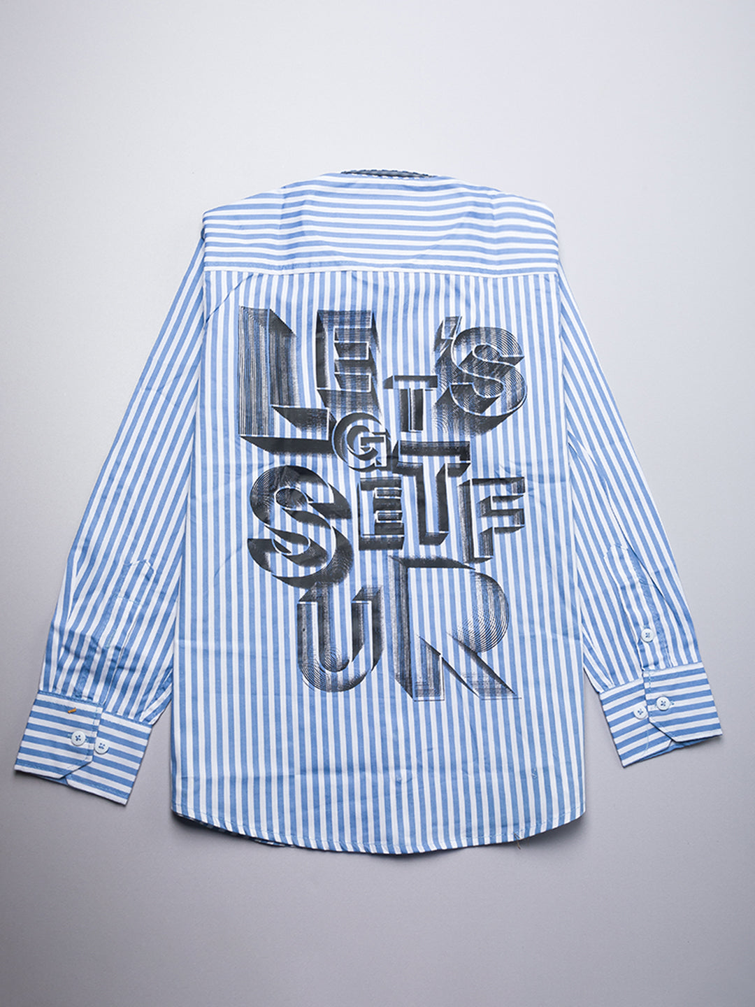 Kid's Azure Blue  Candy Stripes Shirt