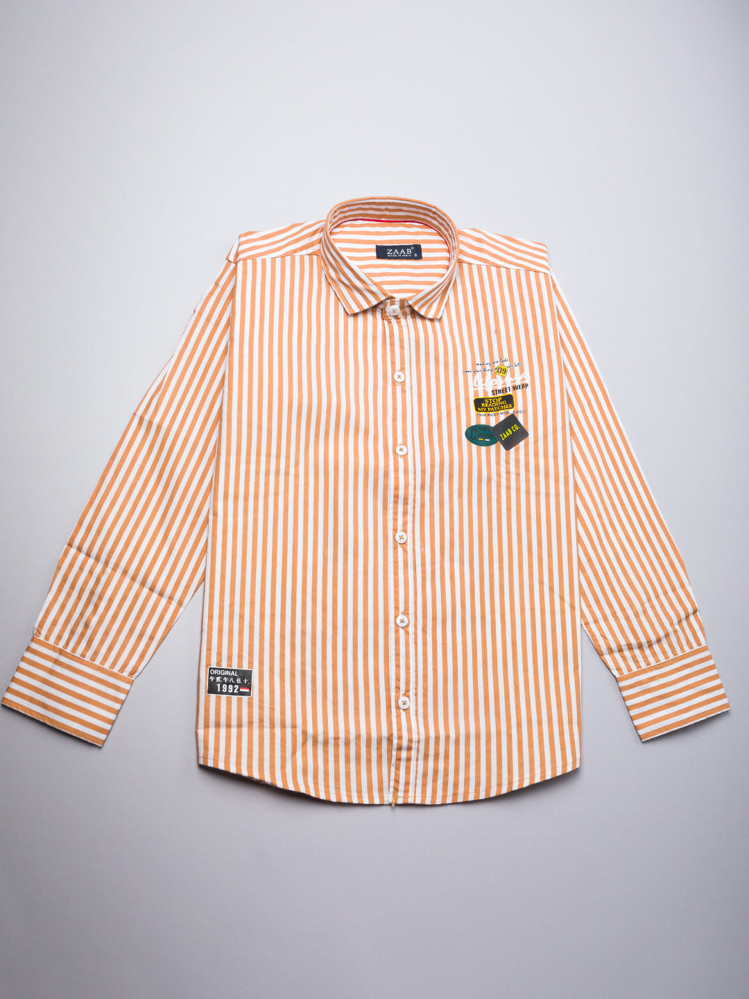Kid's Sandstone Orange Candy Stripes Shirt