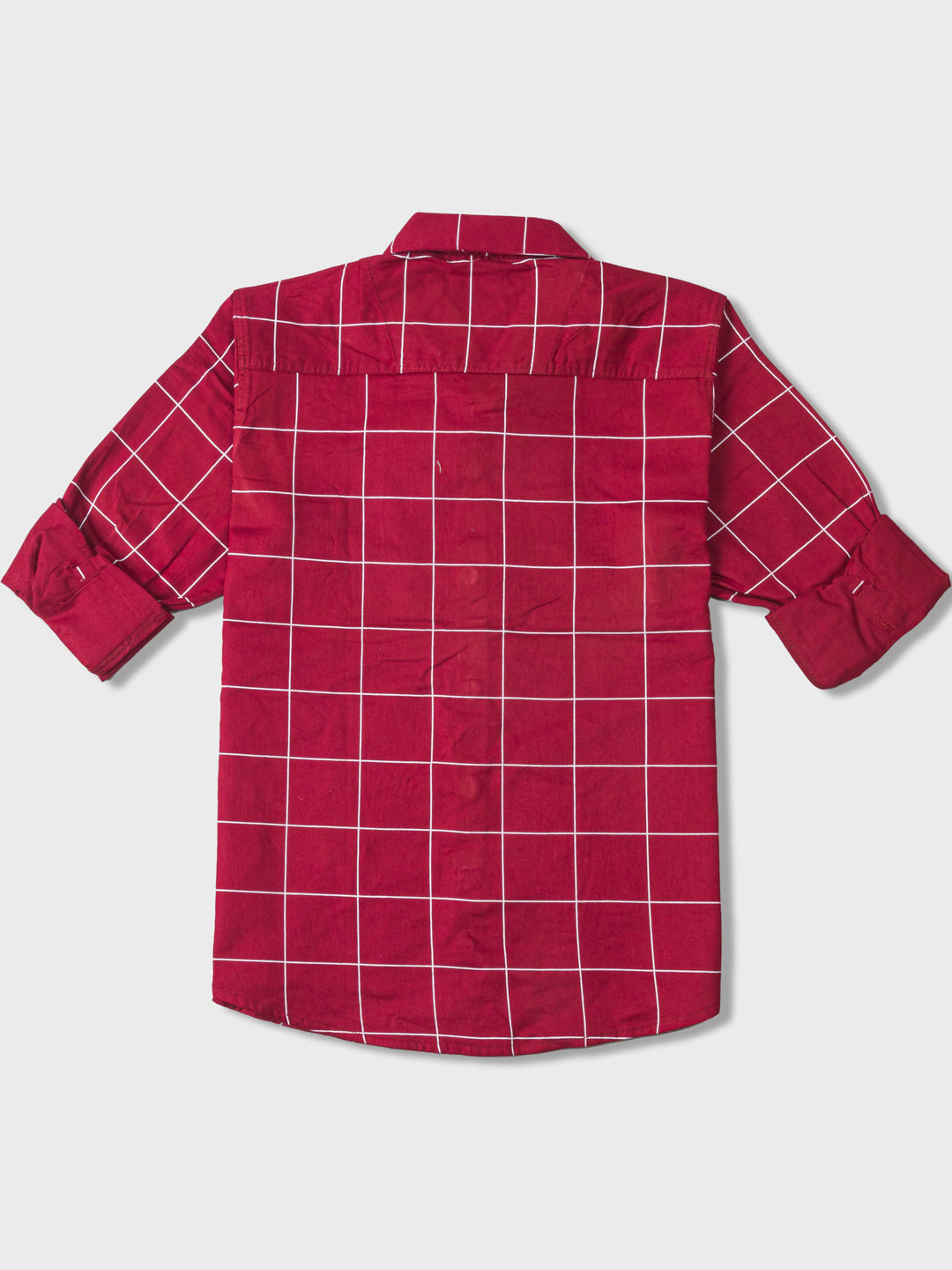 Kid's Scarlet Red Window Checked Shirt