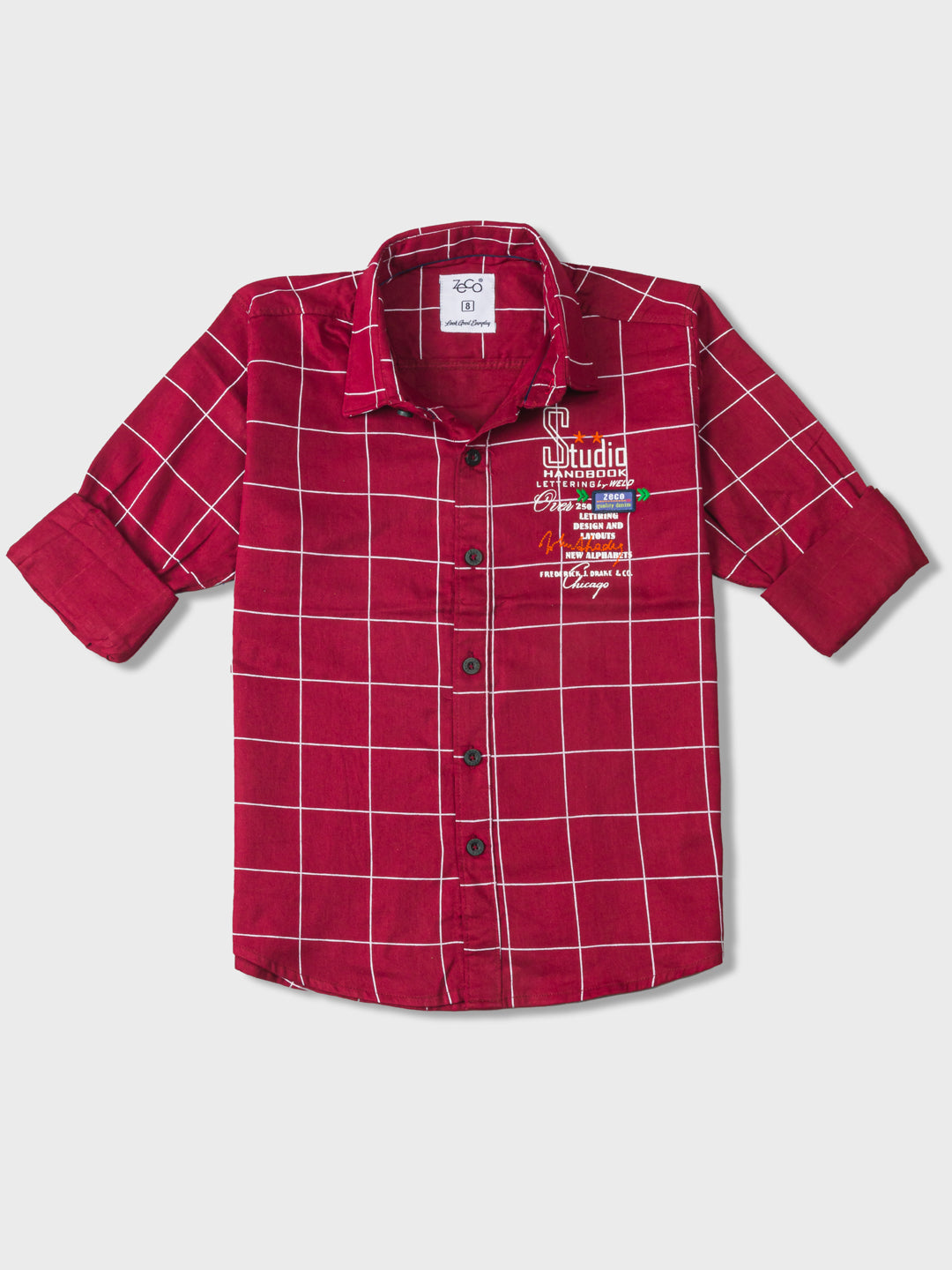 Kid's Scarlet Red Window Checked Shirt