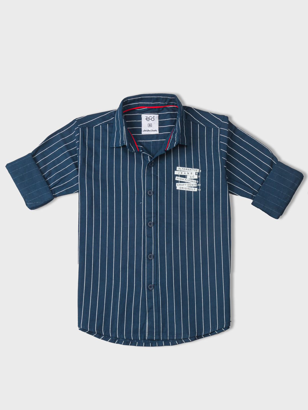 Kid's Indigo Dye Blue PIn Stripe Shirt