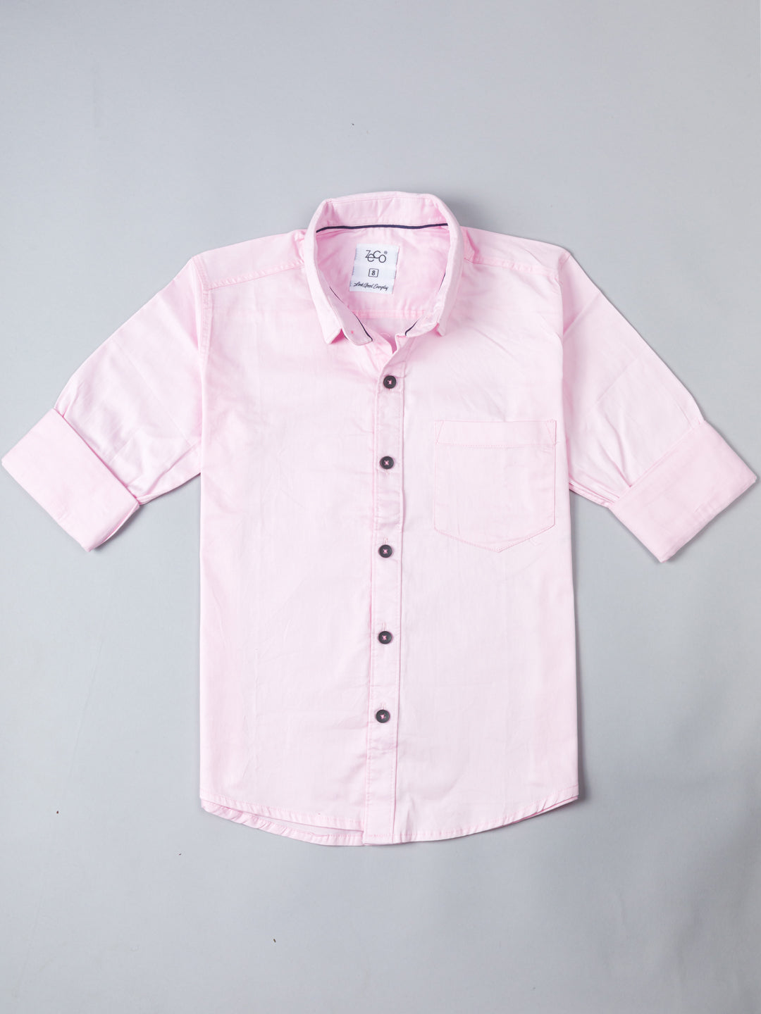 Kid's Solid Icy Pink Shirt